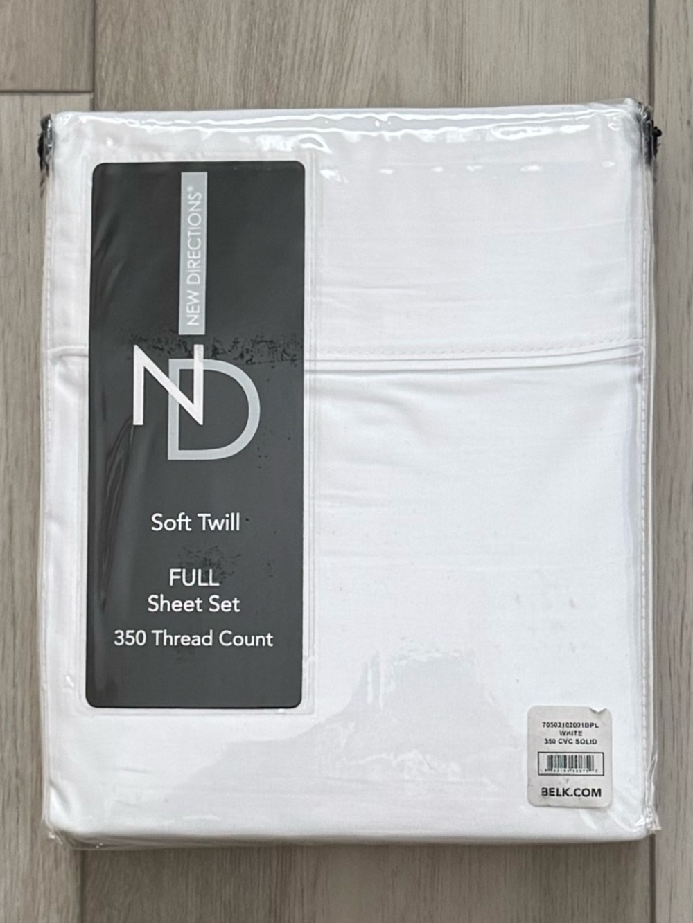 NWT- New Directions Soft Twill Full Sheet Set-White